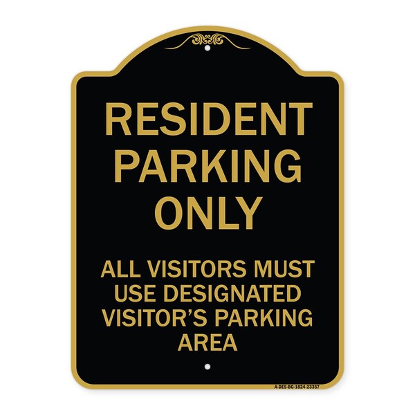 Parking Resident Parking Only All Visitors Must Use Designated Visitors Parking Area, BG-1824-23357
